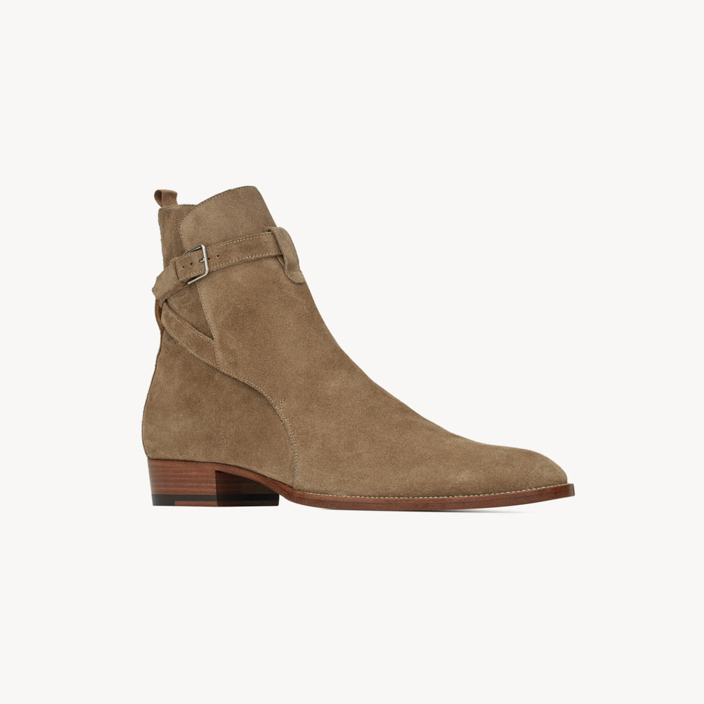 SAINT LAURENT Men's Fall/Winter Casual Round Toe Slip On Leather Low Top Ankle Boots #78867