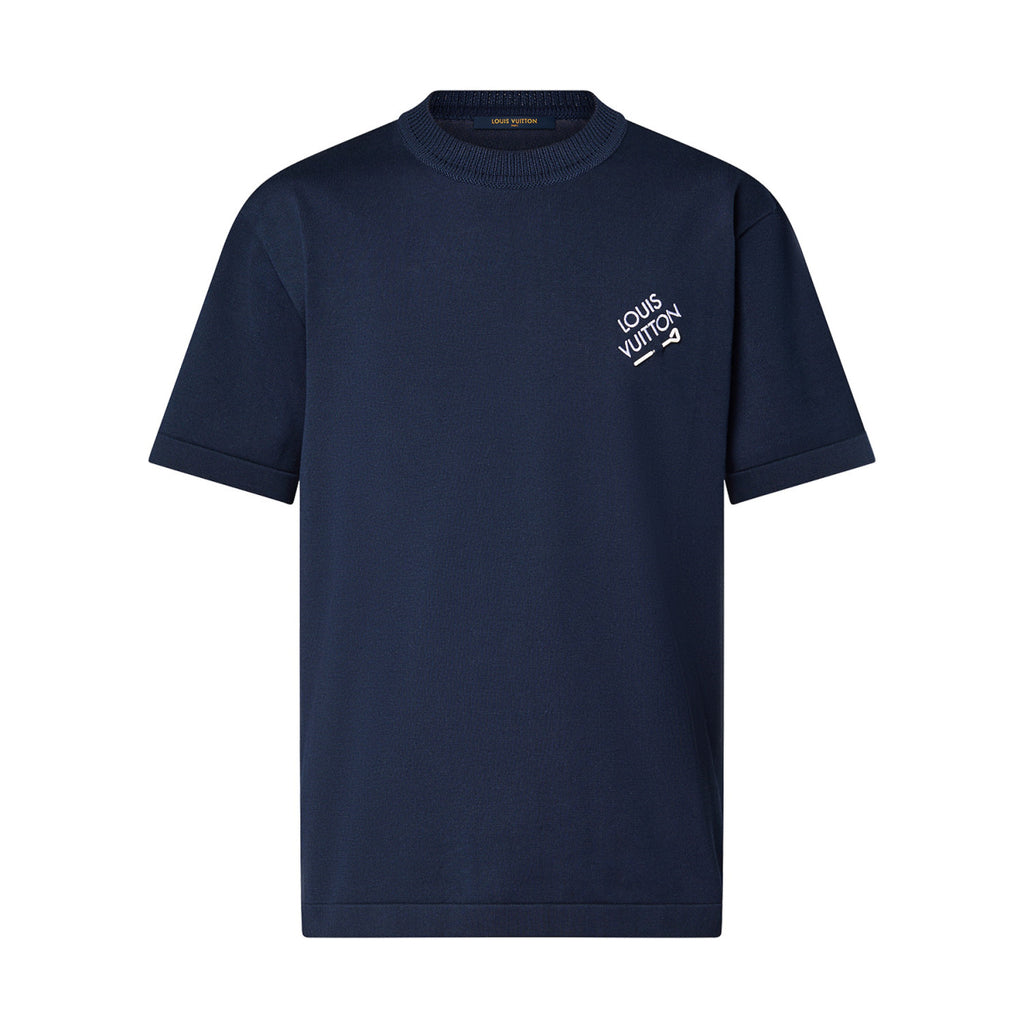 Louis Vuitton Men's Summer Embroidered Logo Round Neck Cotton Short Sleeve T-Shirt #97695