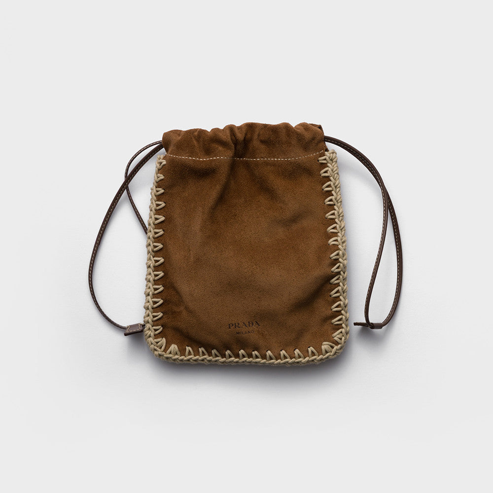 Prada Agave Suede Smartphone Case Men's And Women's Fashionable Small Bag Storage Pouches Crossbody Bags And Woven Bags 1ZT092_2FP1_F0384 #84418A