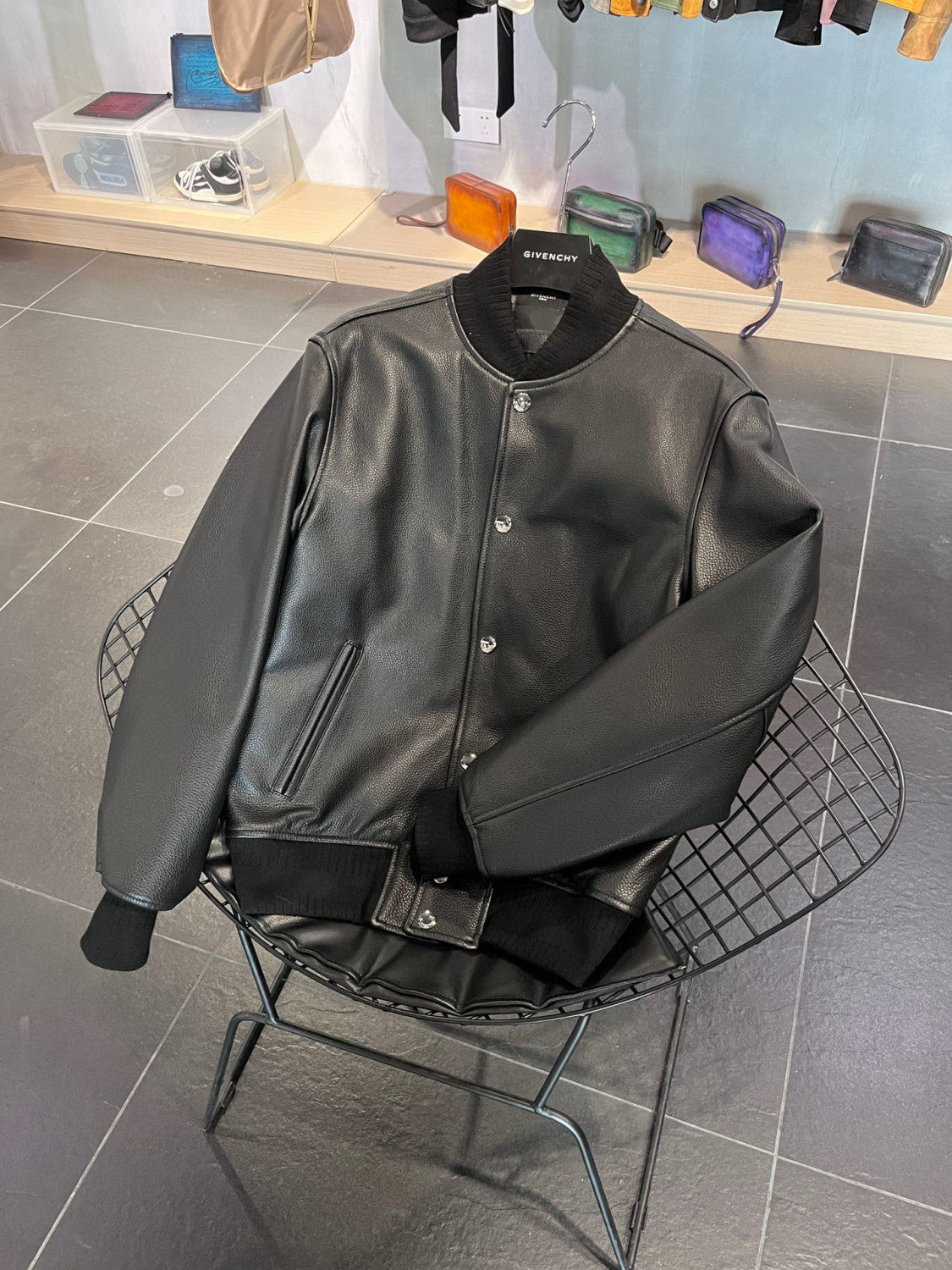 Givenchy Buttoned Leather Jacket #4674