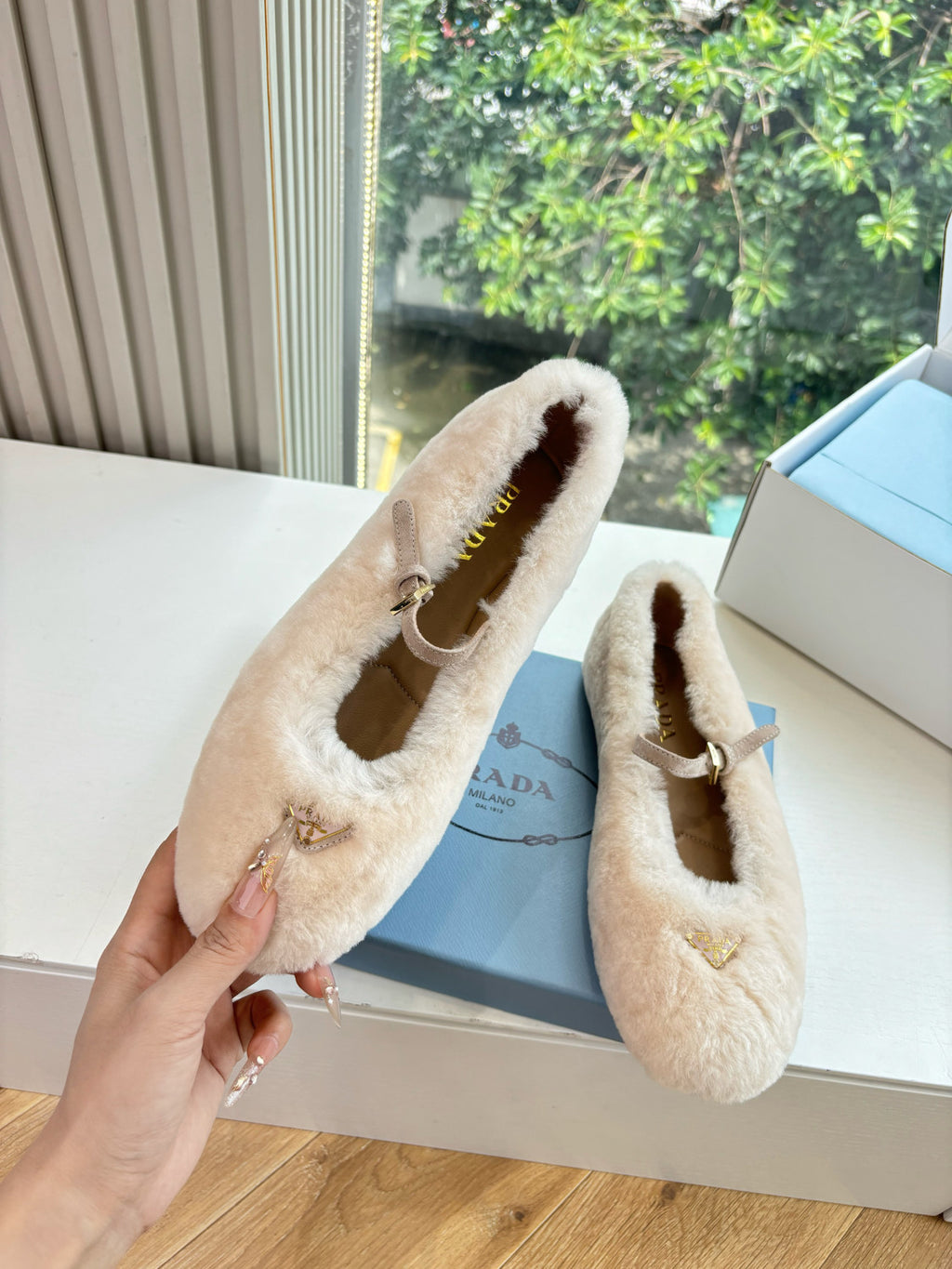 Prada Women's Plush Mary Jane Loafers #334919