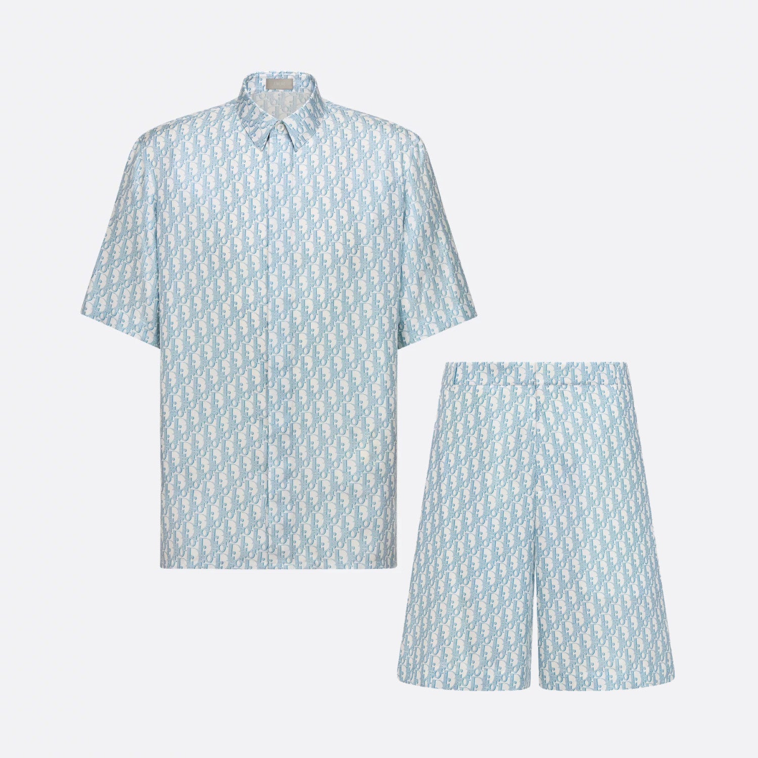 Dior Men's Summer Solid Color Letter Printed Single Breasted Short Sleeve Shirt Shorts Set Suit #76284