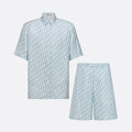 Dior Men's Summer Solid Color Letter Printed Single Breasted Short Sleeve Shirt Shorts Set Suit #76284