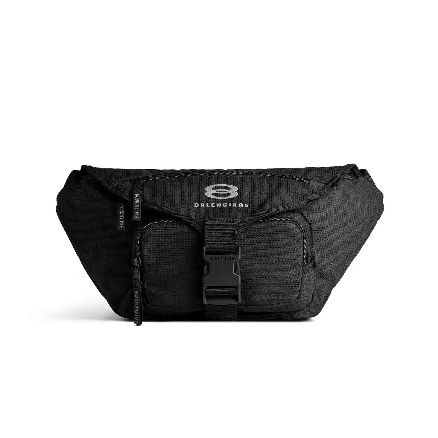 Balenciaga Men's And Women's Solid Color Adjustable Simple Flap Buckle Closure Nylon Shoulder Bag Waist Bags #75675