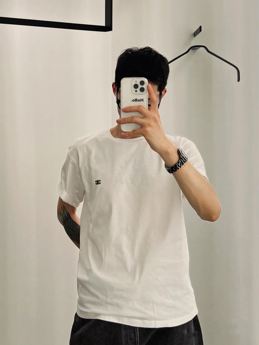 Celine Triomphe Cotton Plain Knit Loose T-Shirt C Spring And Summer Men And Women Fashion Round Neck Short Sleeve Logo Embroidery T-Shirt #81149