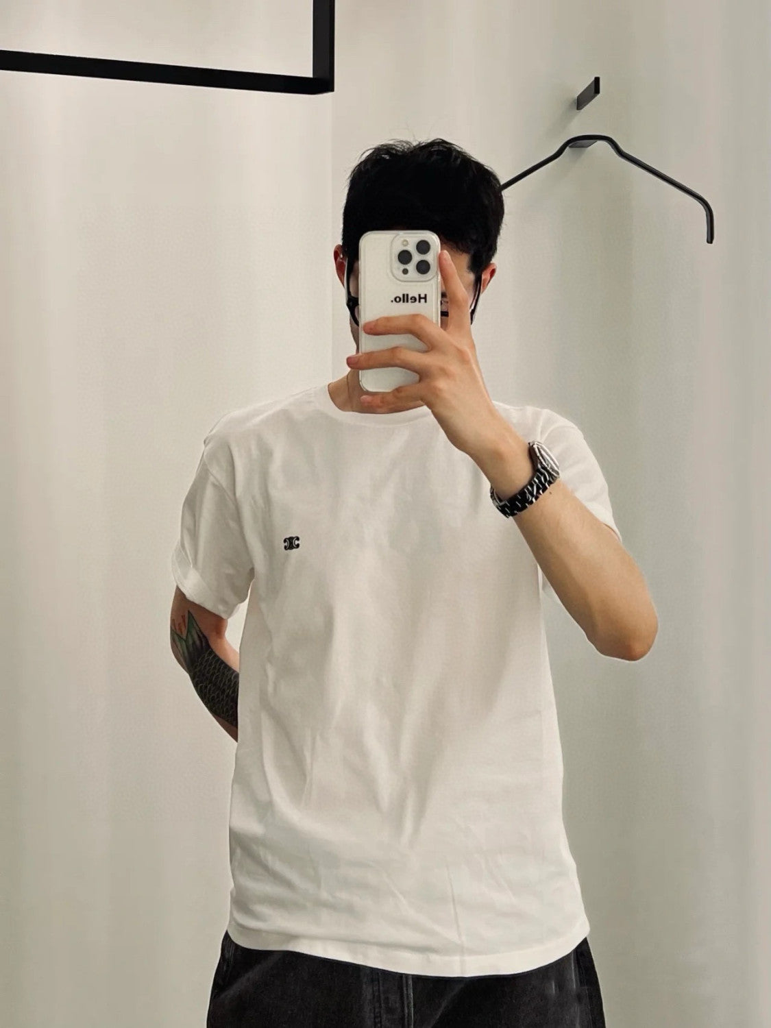 Celine Triomphe Cotton Plain Knit Loose T-Shirt C Spring And Summer Men And Women Fashion Round Neck Short Sleeve Logo Embroidery T-Shirt #81149