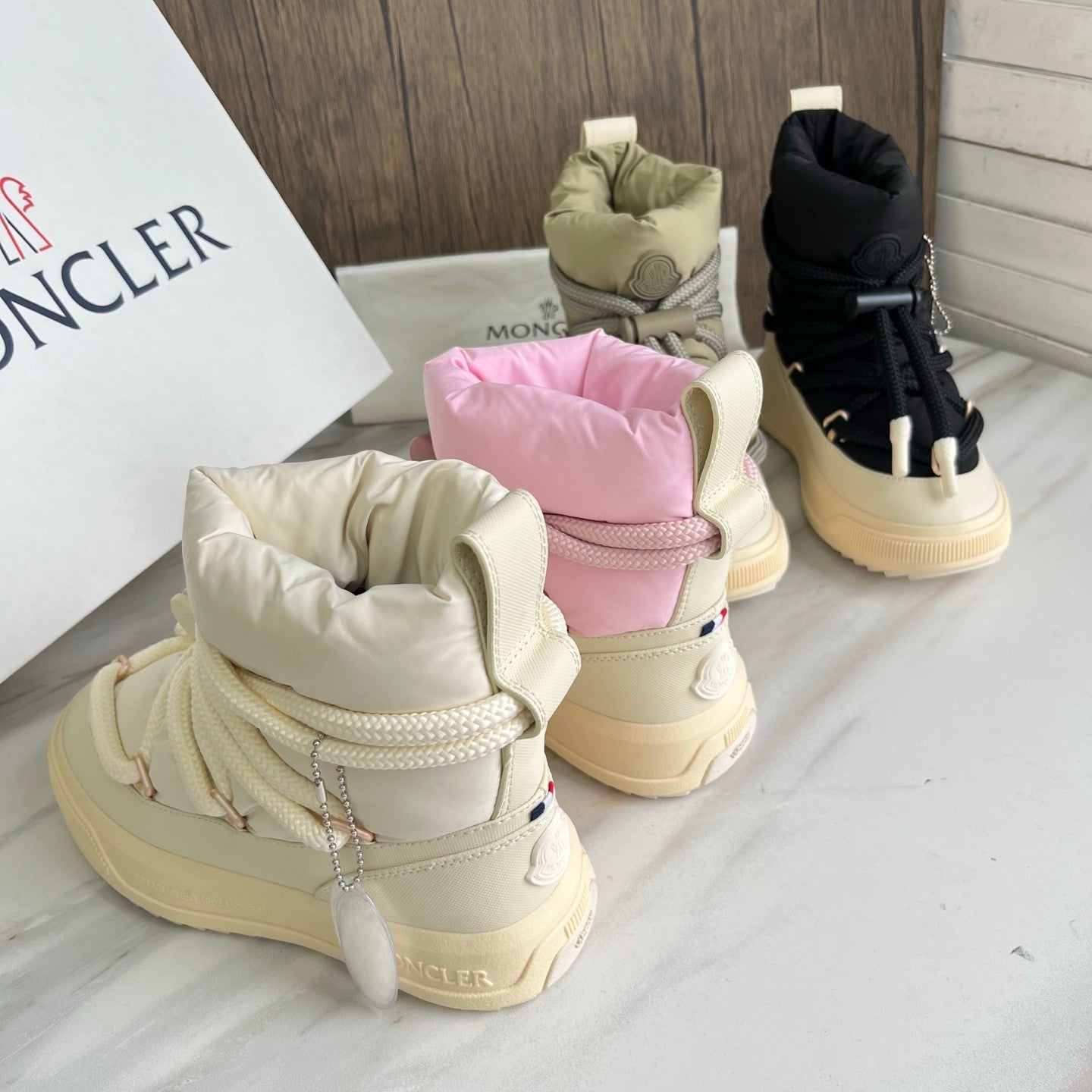 Moncler Altive Mid Women's Winter Fashion Casual Round Toe Slip On Drawstring High Top Down Filled Casual Boots Ski Boots Shoes #334177