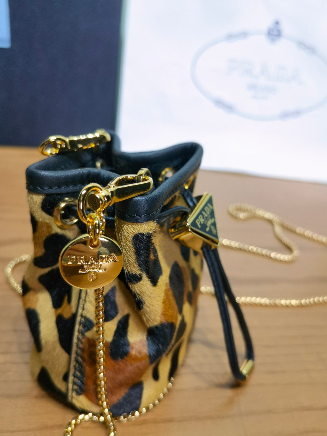 Prada Honey Printed Leather Mini Pouch #300243