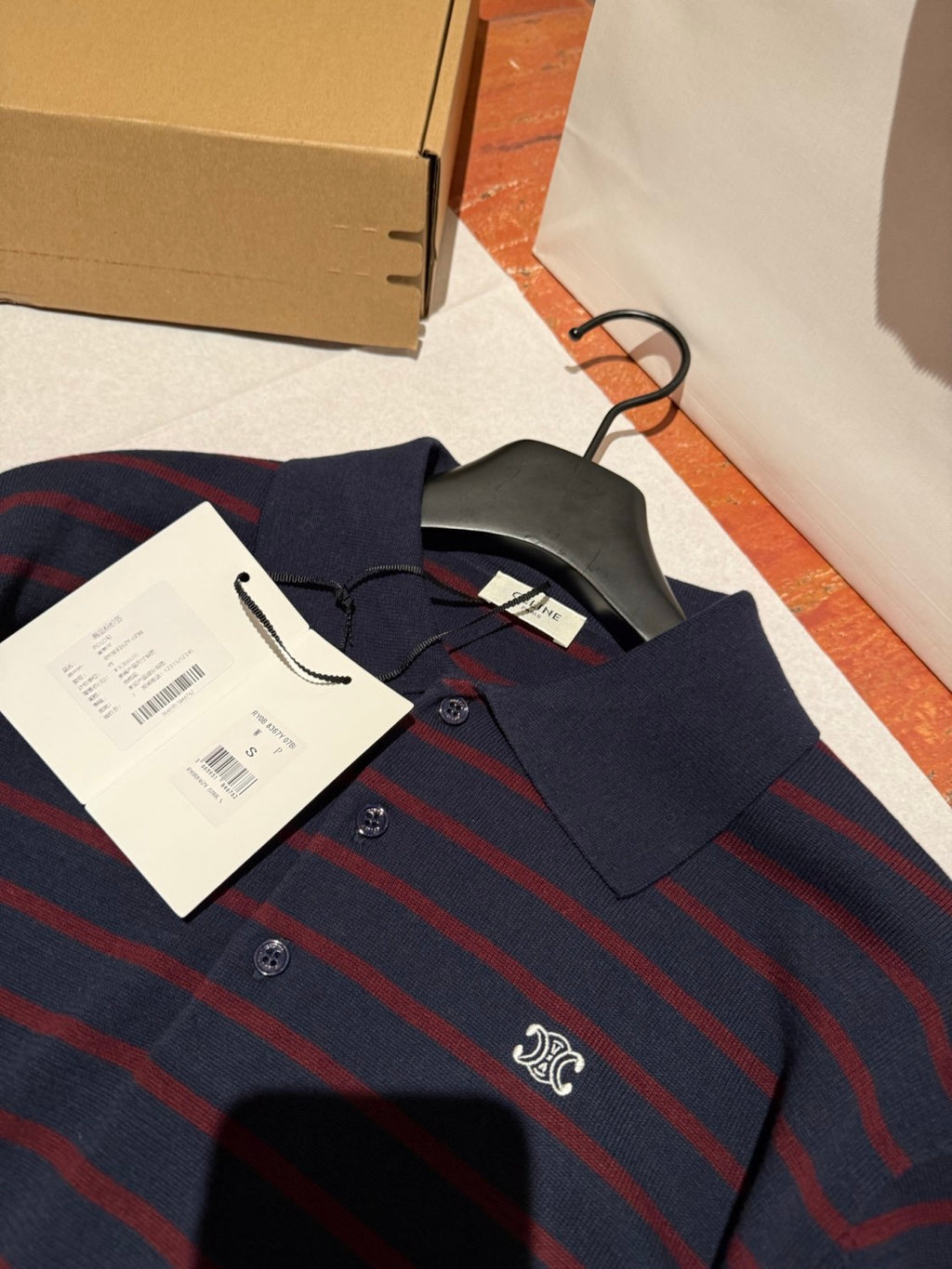 Celine Men's Summer Striped Color-block Short-sleeve Polo Shirt Knitted Fashion Casual T-shirt #78114