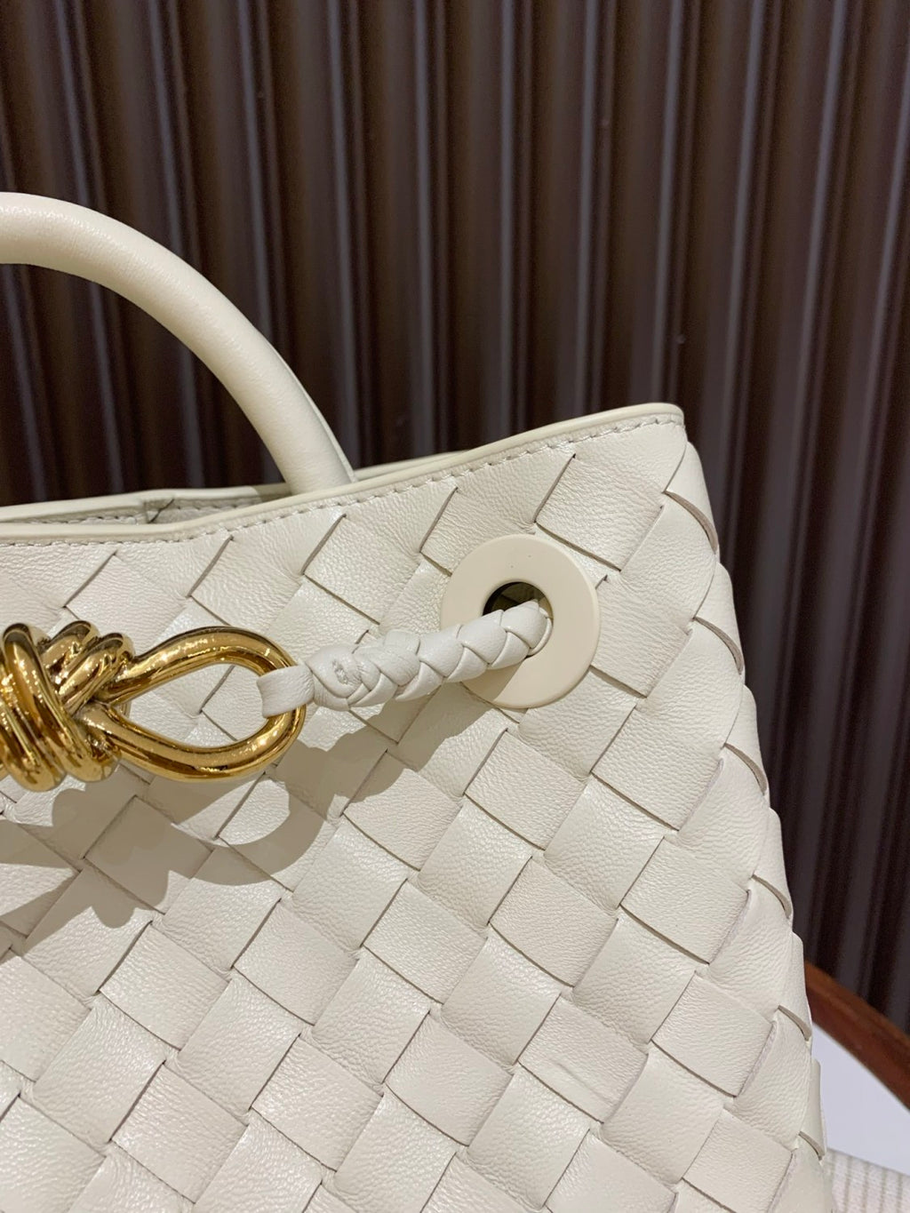 Bottega Veneta Andiamo Small Handbag Sea Salt White Crossbody Bag Woven Magnetic Clasp Tote Shoulder Bag Bags 743568VCPP12272 #196893