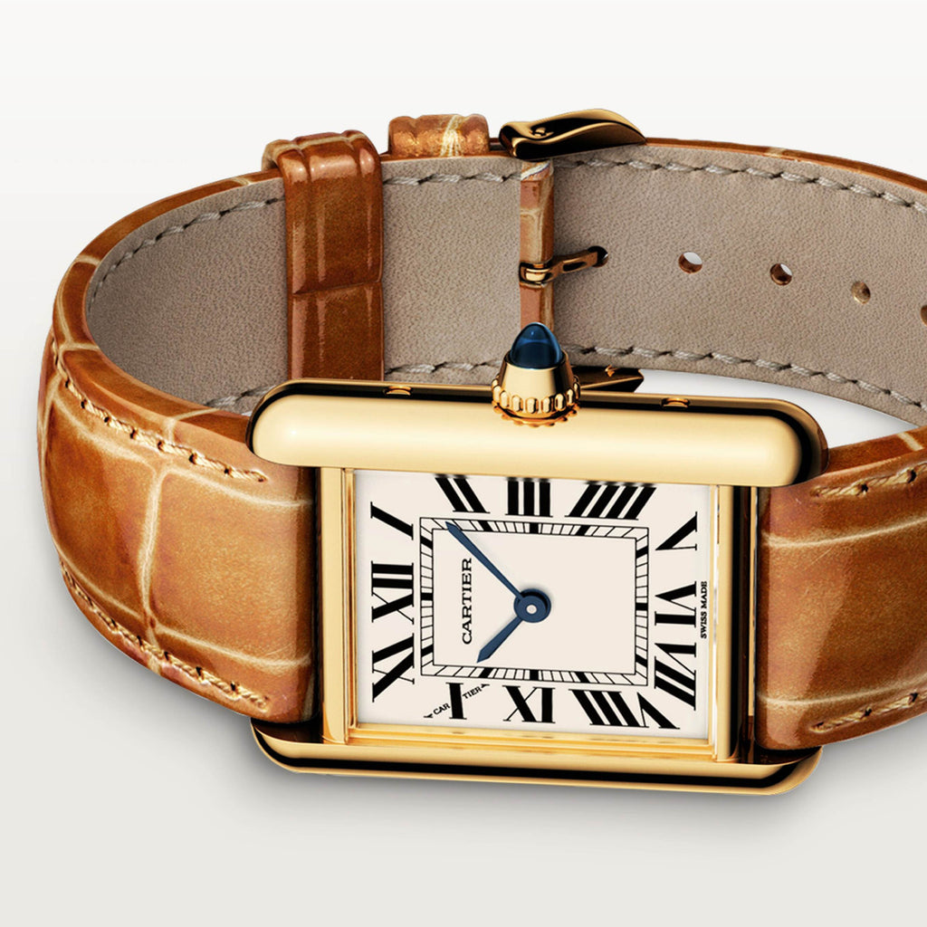 Cartier Tank Louis Cartier Women's Solid Colour Classic Fashion Square Gold Dial Watch Watch #78163