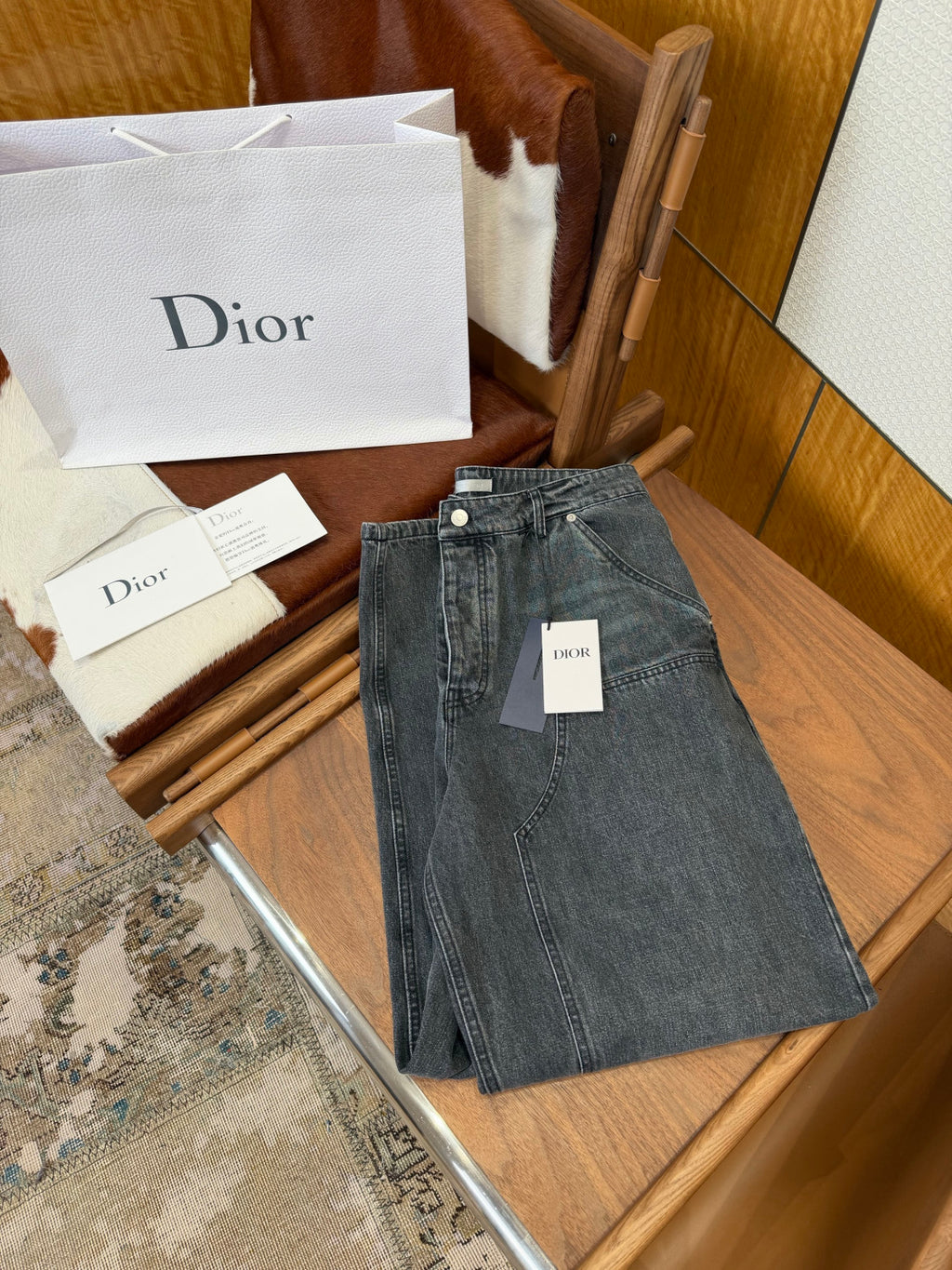 DIOR CD Box Pants Gray Cotton Twill #336939