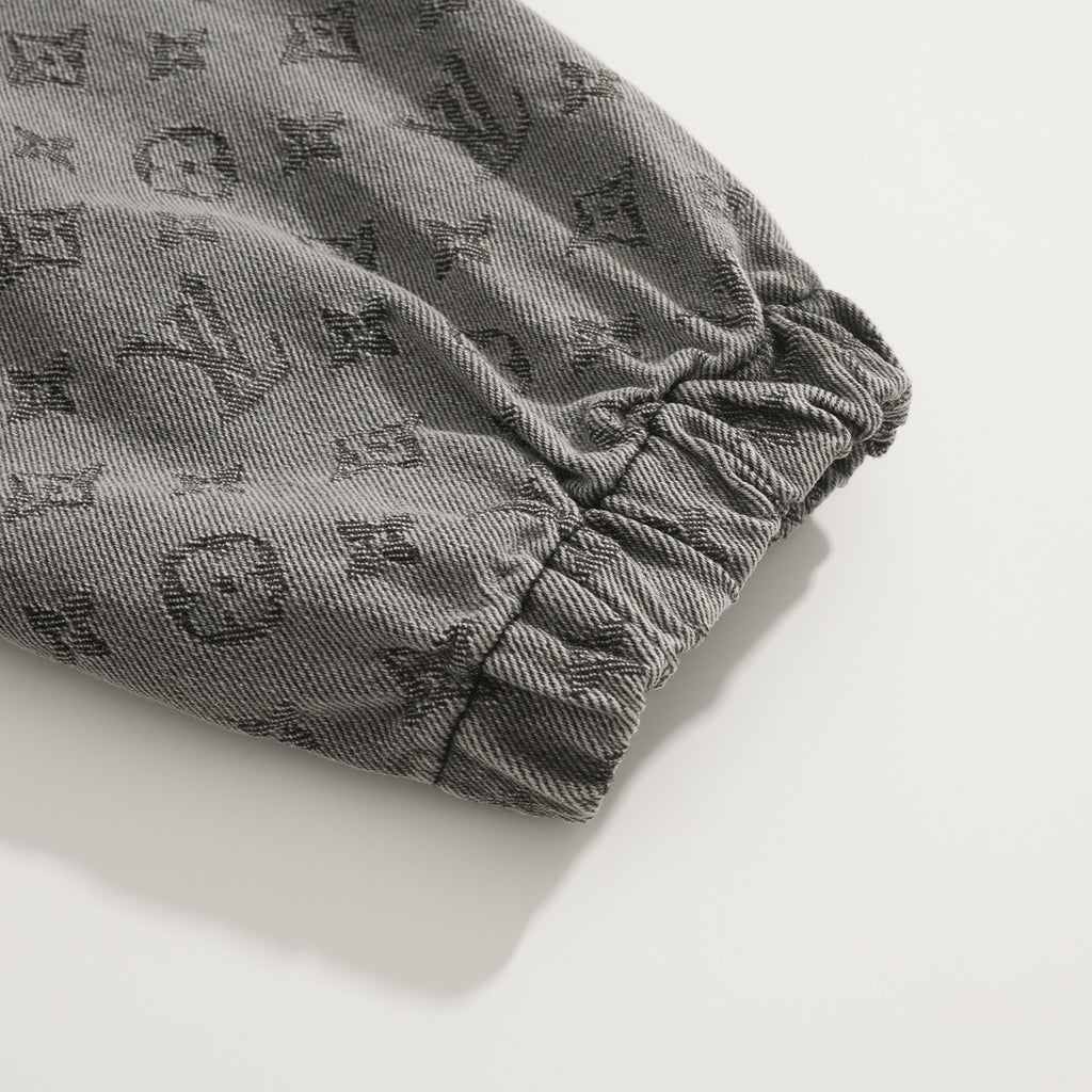 Louis Vuitton Men's And Women's Spring/autumn Fashion Casual Classic Printed Hooded Zipper Denim Jacket #78417