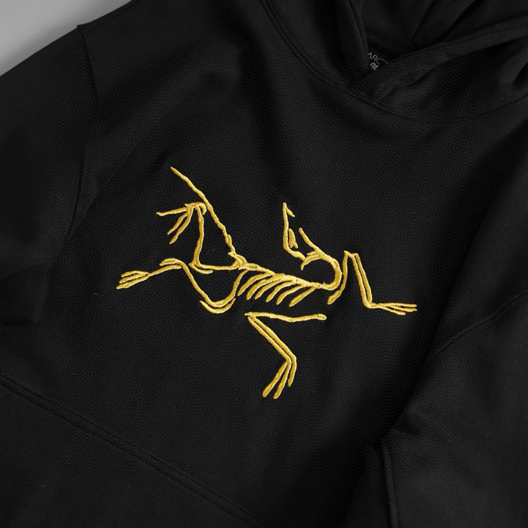 Arcteryx Men's and Women's Autumn Clashing Logo Printed Solid Color Loose Hooded Sweatshirt Pullover #97948
