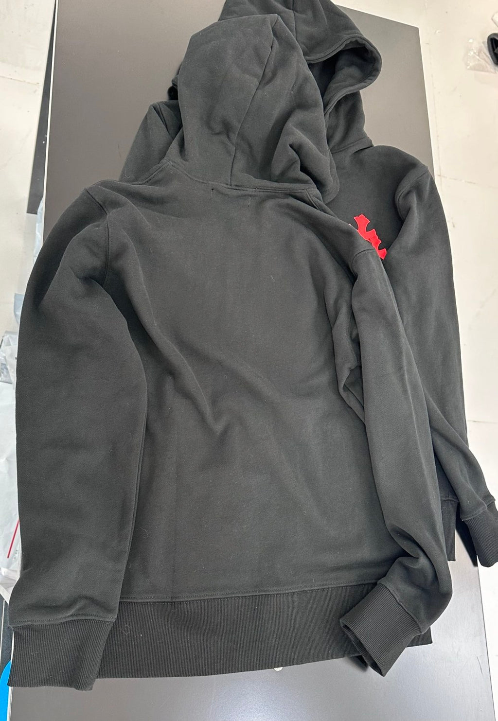 Chrome Hearts Men's and Women's Solid Color Cross Leather Label Hooded Zipper Long Sleeve Sweatshirt Jacket #77969