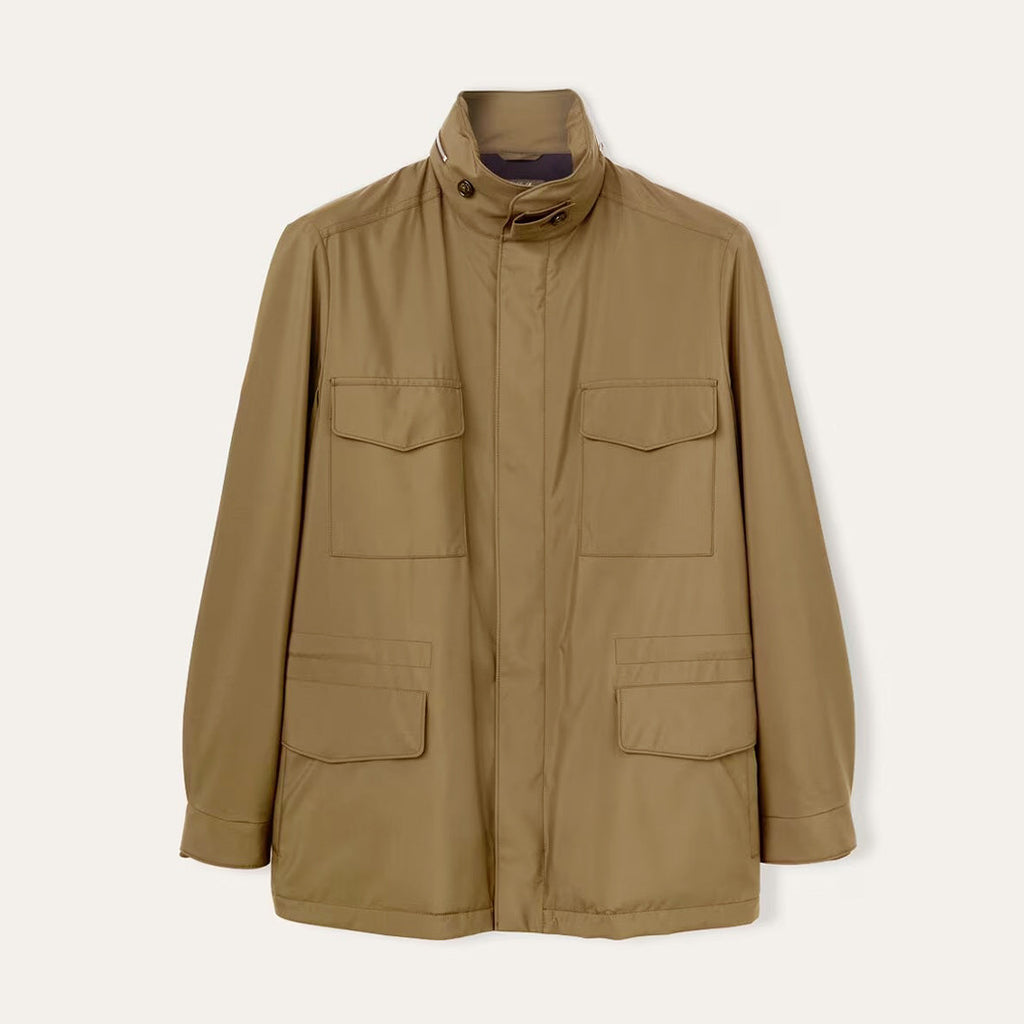Loro Piana Men's Spring Solid Traveller Windmate® Jacket Standing Collar Long Sleeve Zipper Casual Fitted Jacket Ngvp #8652