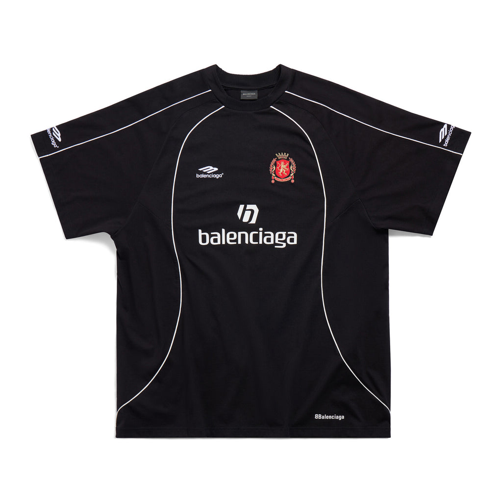 Balenciaga Men's and Women's Solid Color Logo Round Neck Casual Short Sleeve Manchester United Soccer T-Shirt #97973
