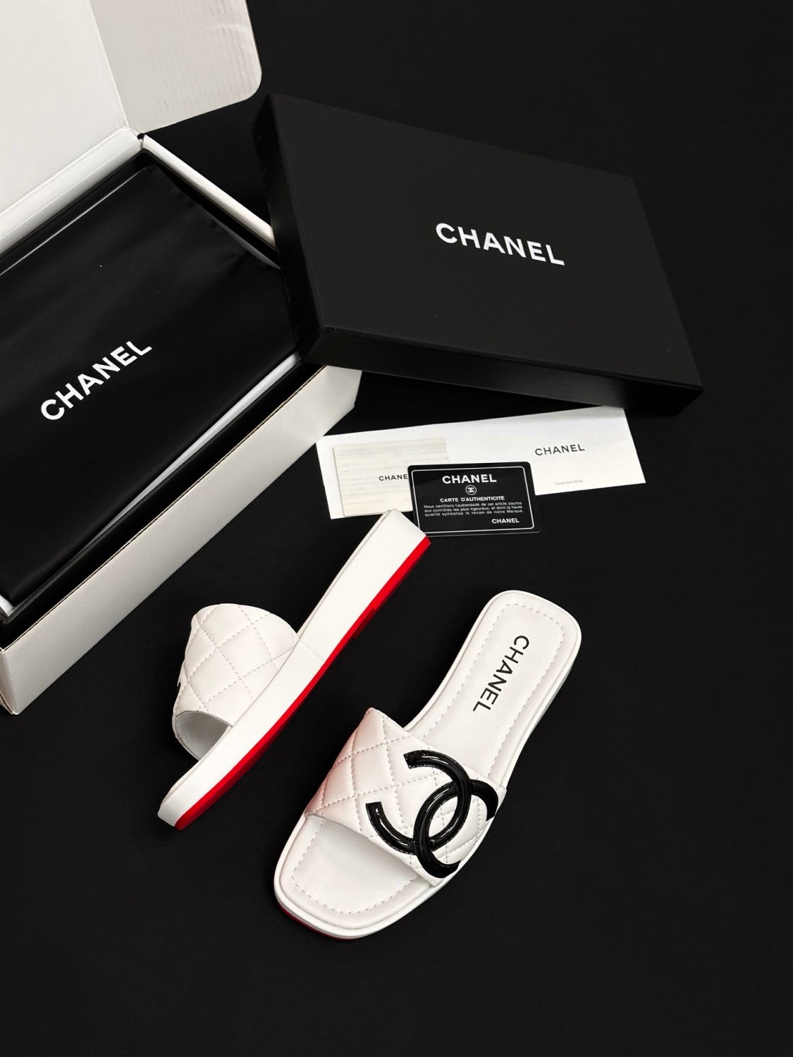 Chanel CC Vintage Diamond Slippers#380066