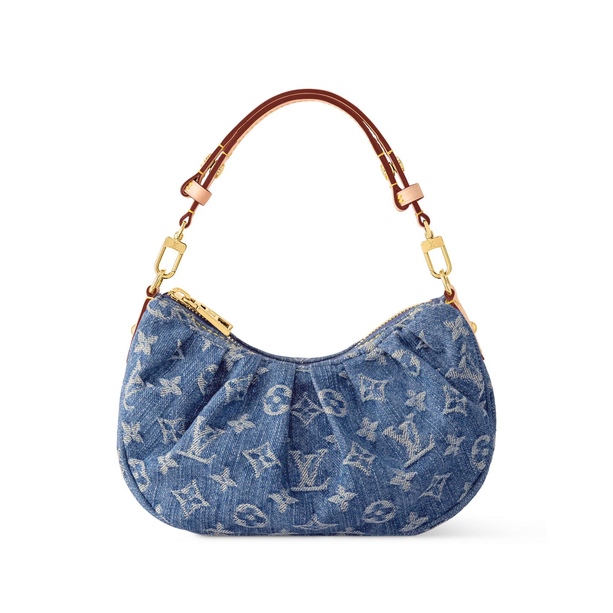 Louis Vuitton Pochette Valley Women's Solid Color Logo Print Denim Tote Bag Shoulder Bags #77379