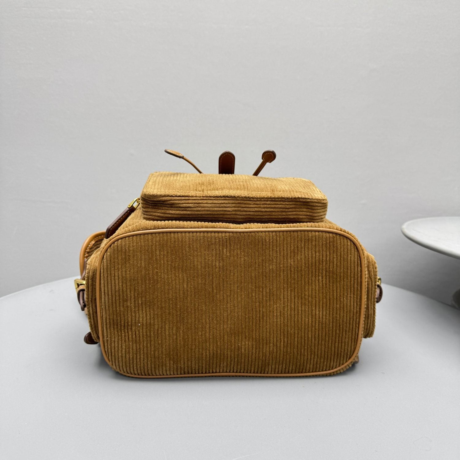 MiuMiu Large Cinnamon Corduroy Backpack #334155