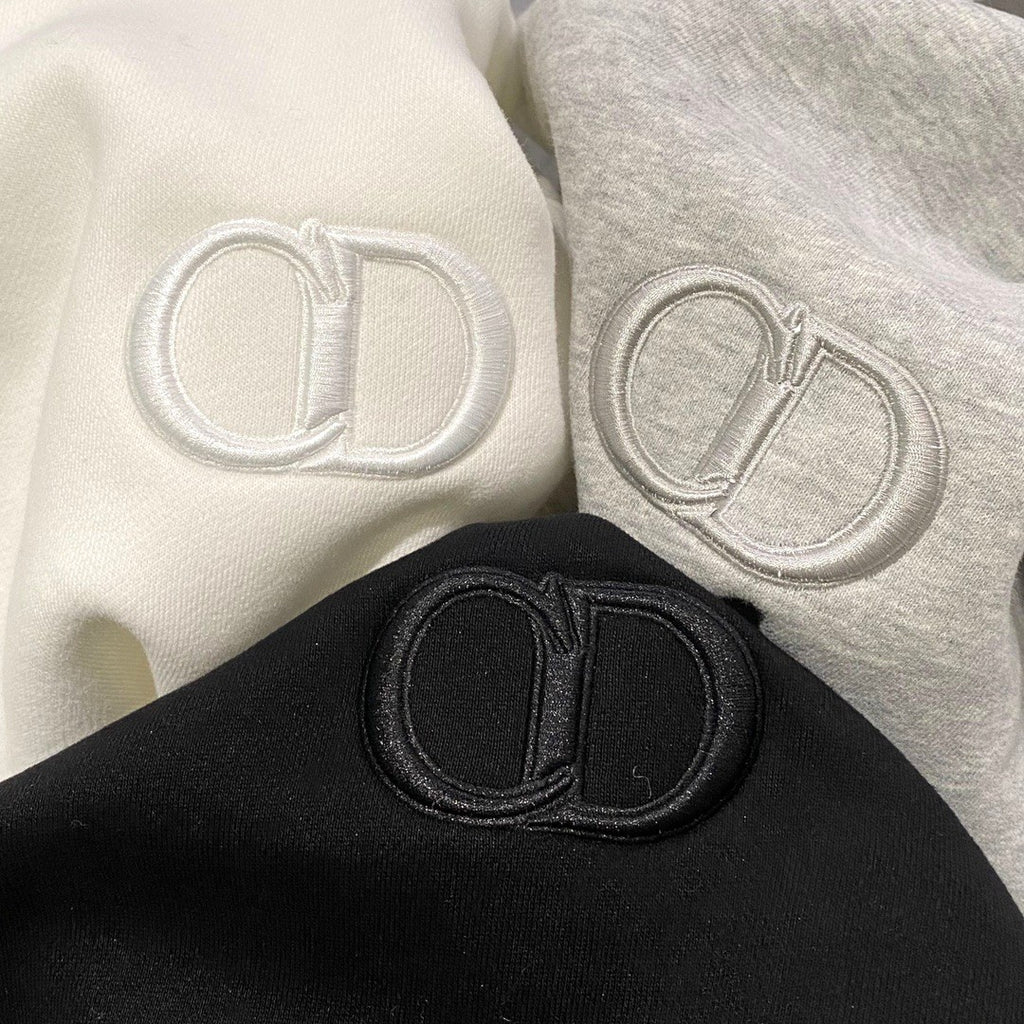 Dior Men's Spring and Autumn Solid Color Embroidery Letter Logo Round Neck Cotton Long Sleeve Sweatshirt Pullover #72911