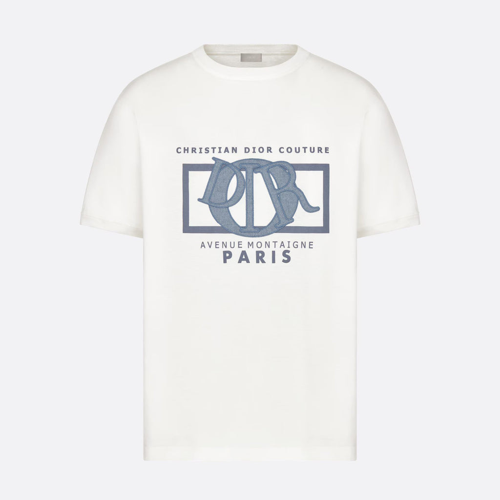 Dior Men's Summer Embroidered Letter Logo Round Neck Cotton Short Sleeve T-Shirt #99357