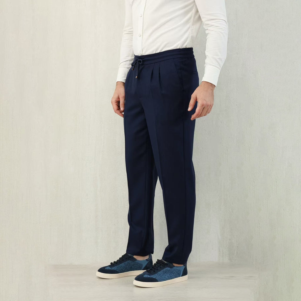 Brunello Cucinelli Men's Spring And Autumn Casual Drawstring Pants Fashion Trousers Loose Straight Comfortable Cotton Thin Trousers Ngvp #1469