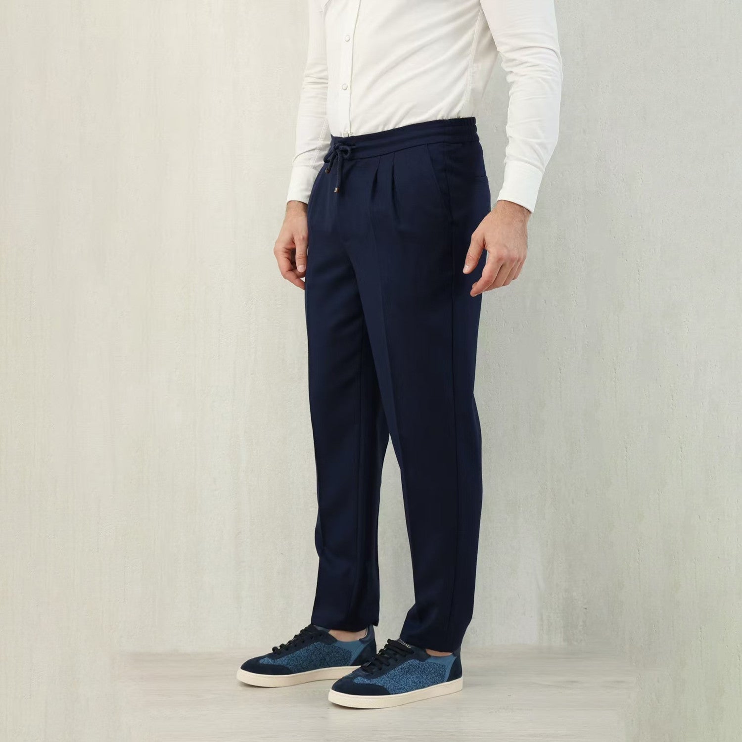 Brunello Cucinelli Men's Spring And Autumn Casual Drawstring Pants Fashion Trousers Loose Straight Comfortable Cotton Thin Trousers Ngvp #1469