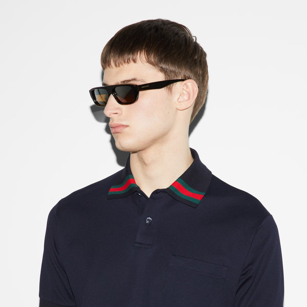 Gucci Men's Summer Solid Color Cotton Short Sleeve With Mesh Fit Casual Polo Shirt #71461