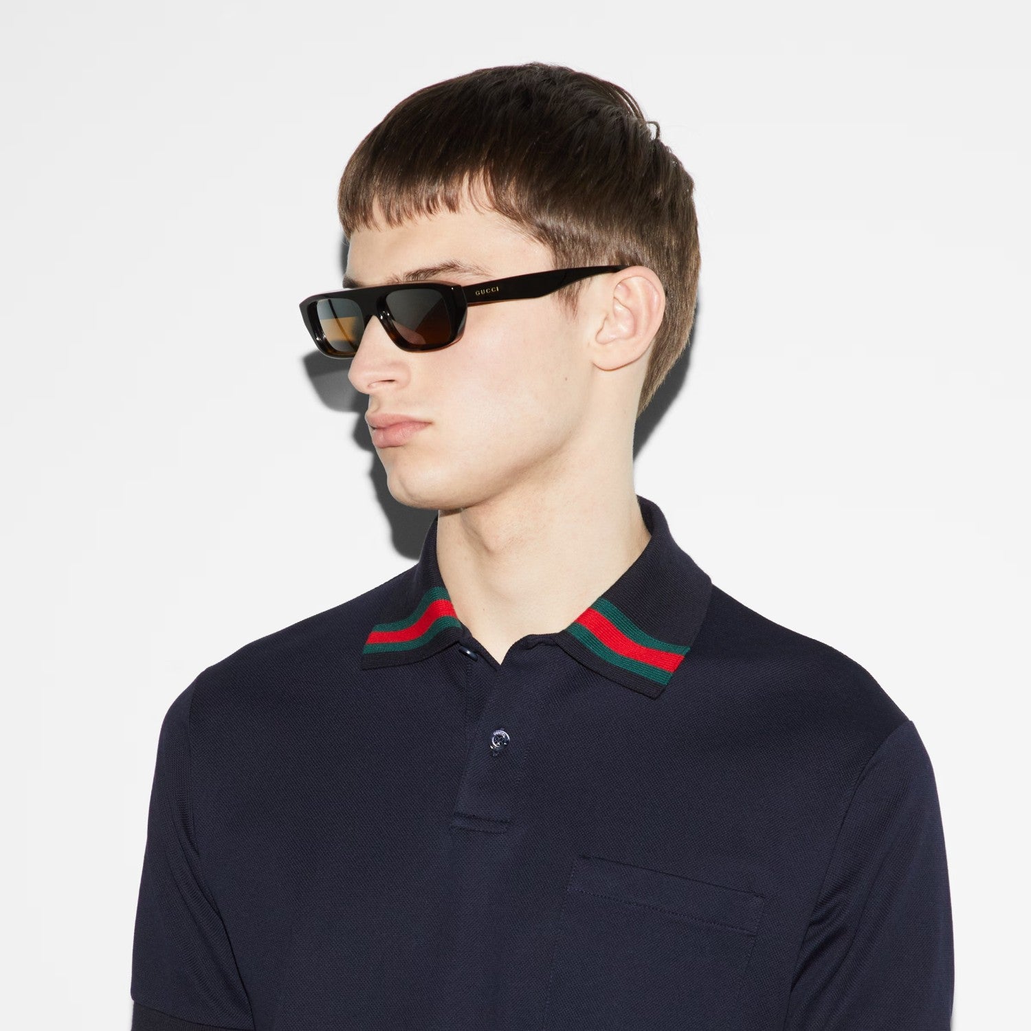 Gucci Men's Summer Solid Color Cotton Short Sleeve With Mesh Fit Casual Polo Shirt #71461