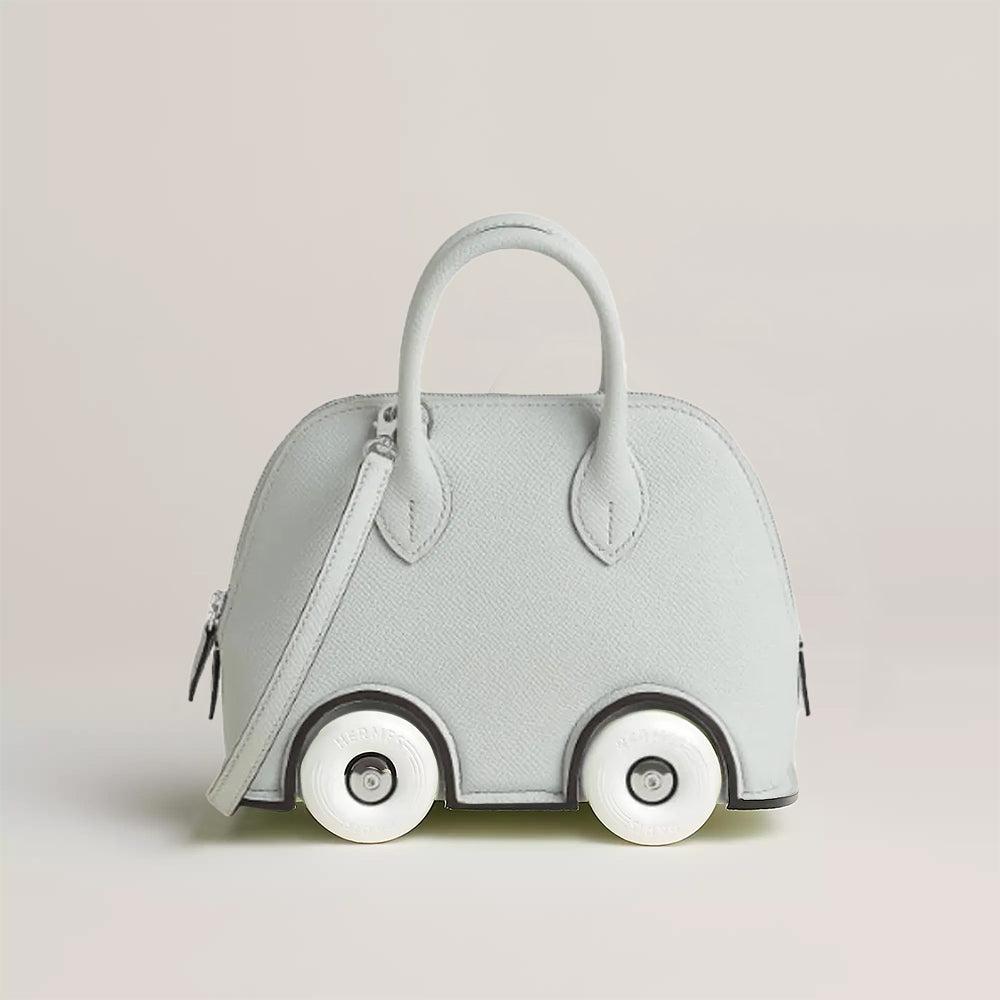Hermes Limited Edition Bolide On Wheels Milkshake Silver Buckle B-Cut Crossbody Tire Bag Bags #82611A