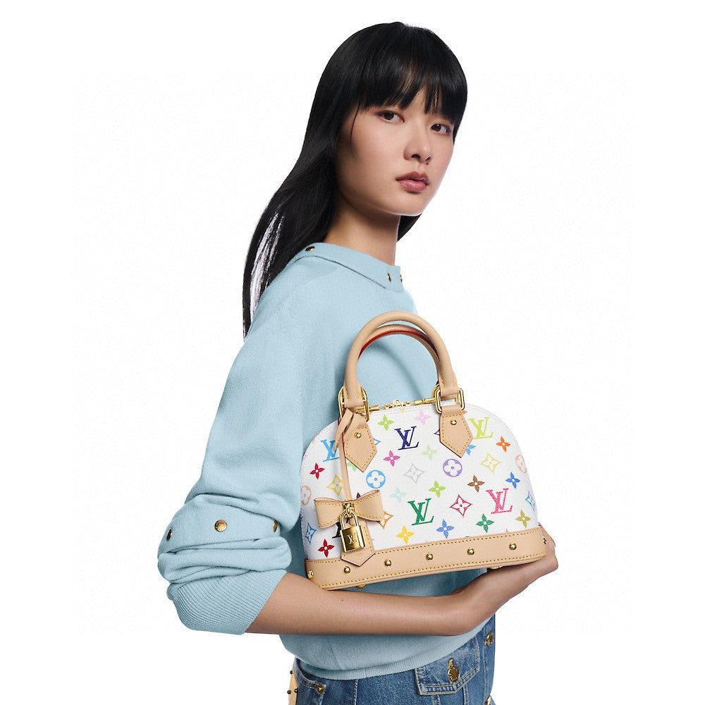 Louis Vuitton LV x TM ALMA BB Women's Letter Printed Zipper Closure Removable Shoulder Strap Calfskin Shoulder Crossbody Handbag Bag Bags #76676