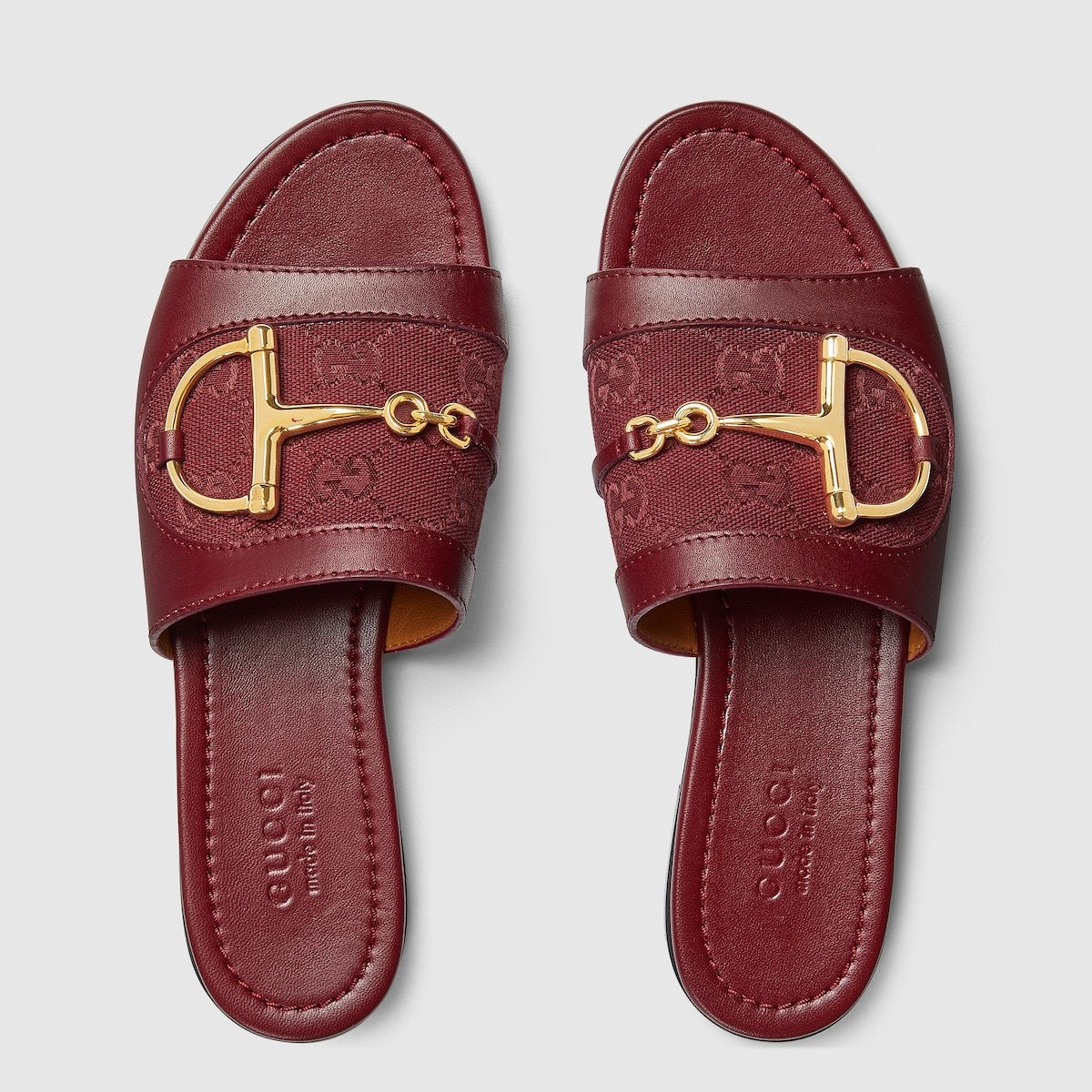 Gucci Women's Summer Fashion Casual Round Toe Flat Leather Horse Bit Buckle Sandals  Shoes #78393