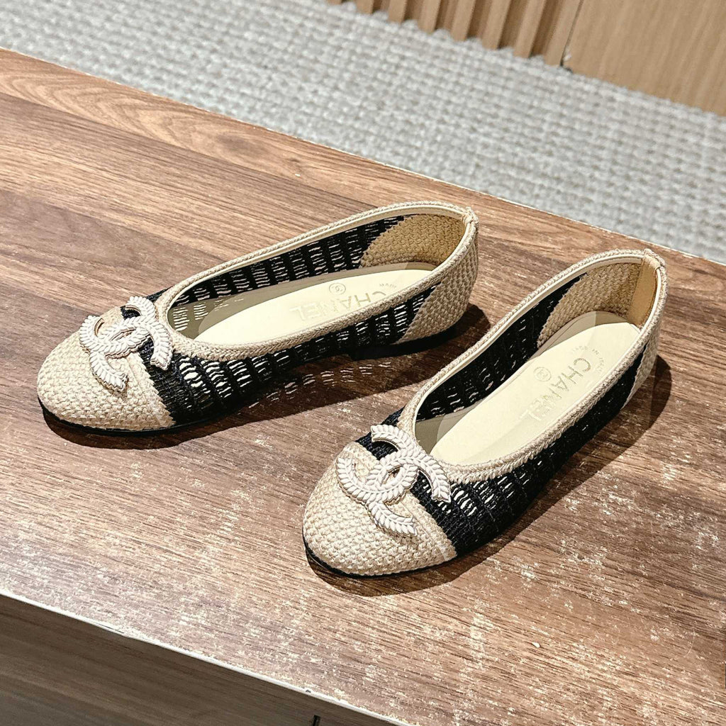 Chanel Women's Summer Solid Colour Mesh Ballet Flat Simple Dance Shoes #76748