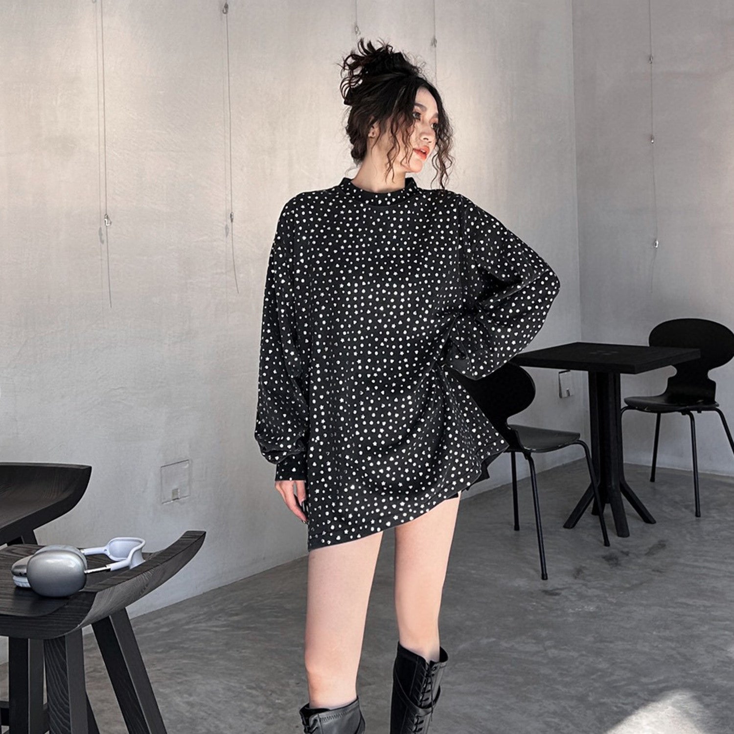 Balenciaga Men's Women's Spring and Autumn Cotton Printed Vintage Washed Loose Long Sleeve T-Shirt Ngvp #7134