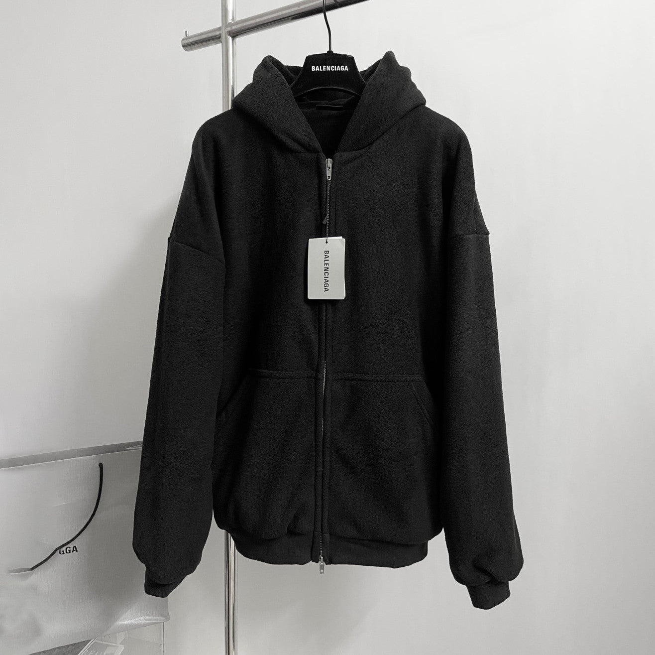 Balenciaga Men's And Women's Spring/Fall Fashion Casual Solid Color Hooded Zipper Classic Print Long Sleeve Jacket #78887