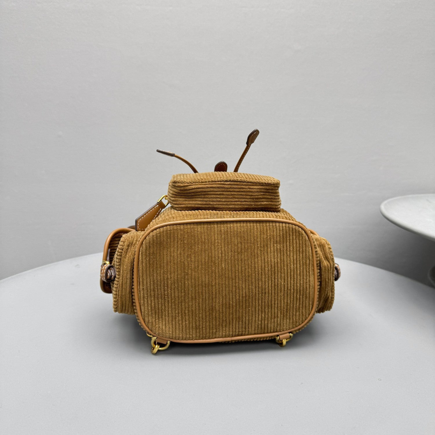 MiuMiu Small Cinnamon Corduroy Backpack #334156
