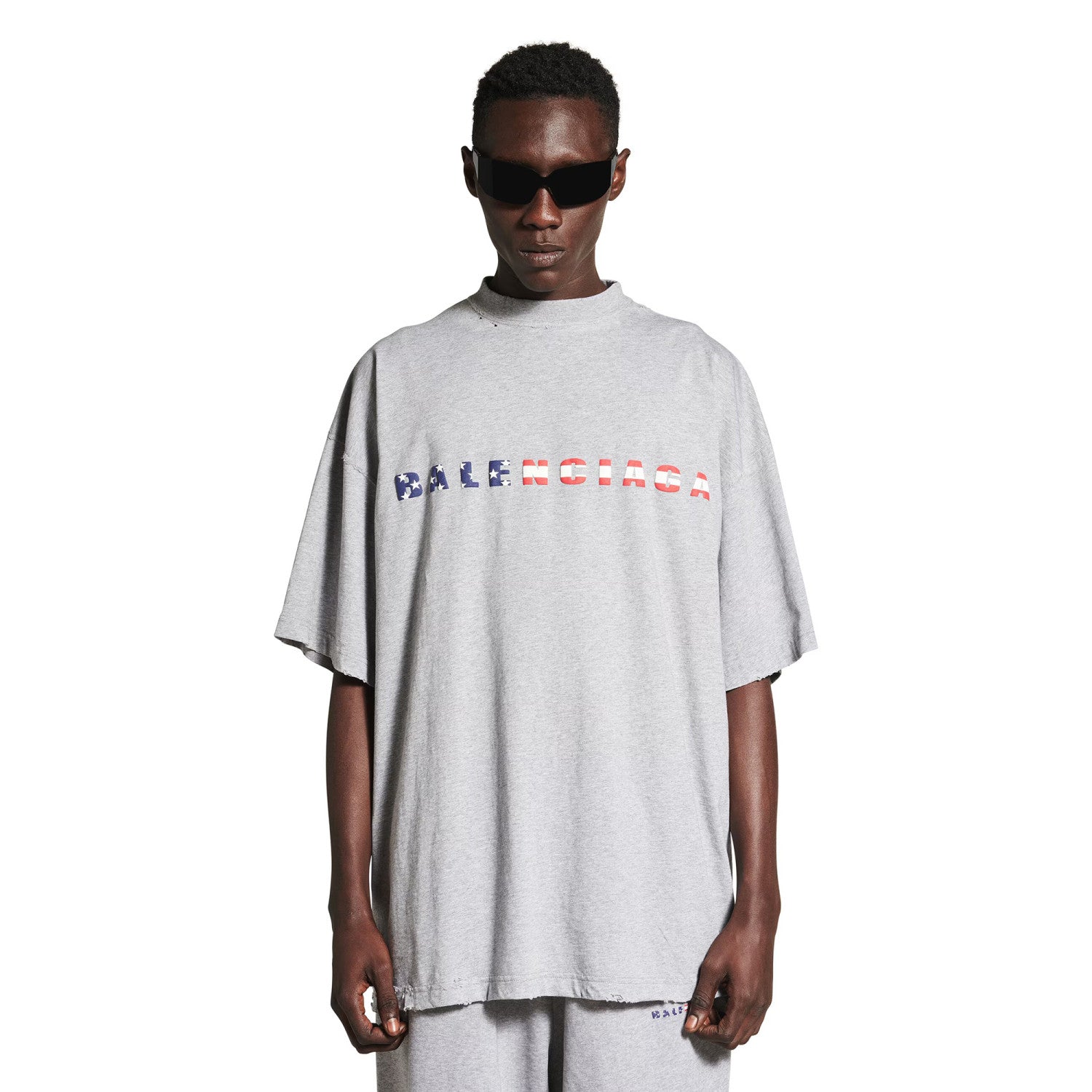 Balenciaga Men's Summer Colourful Letter Print Round Neck Cotton Short Sleeve T-Shirt #76961