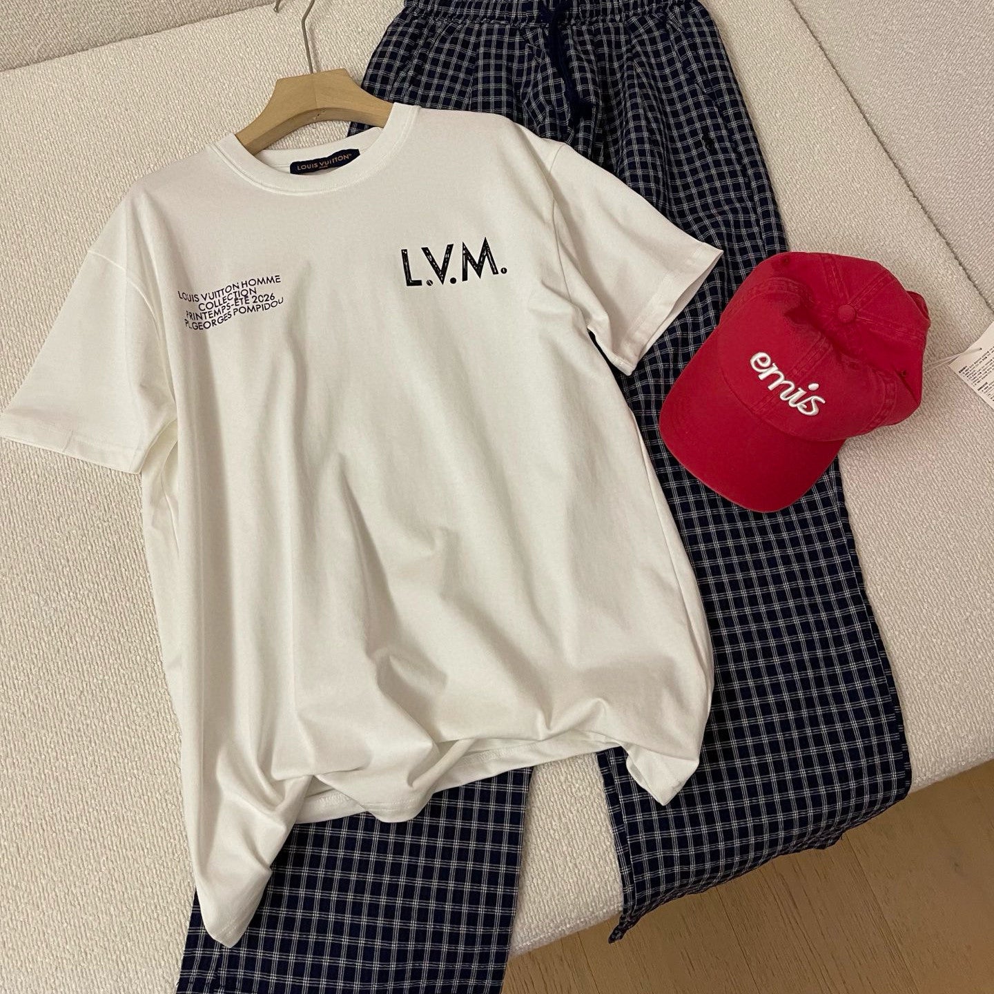 Louis Vuitton Men's Summer Solid Color Fashion Casual Round Neck Letter Print Short Sleeve T-Shirt #78315