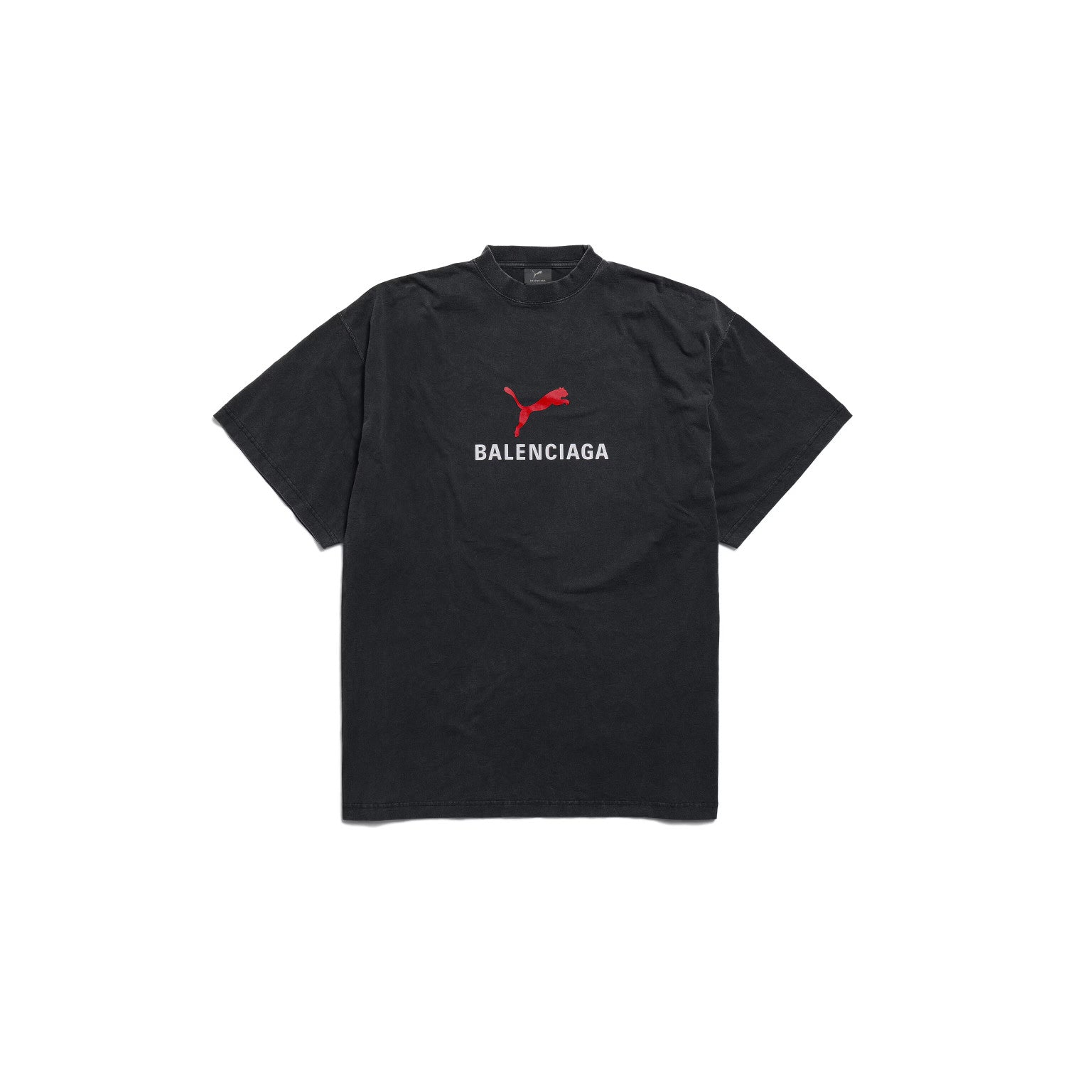 Balenciaga x Puma Men's Women's Summer Oversized Crew Neck Cotton Solid Color Short Sleeve T-Shirt #77853