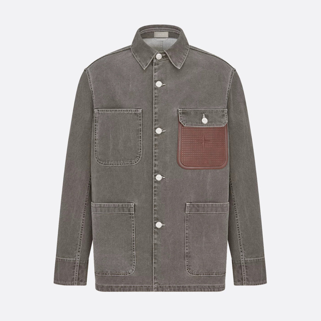 Dior Men's Spring And Fall Logo Patch Pockets Lapel Single breasted Loose Long Sleeved Denim Jacket #73474