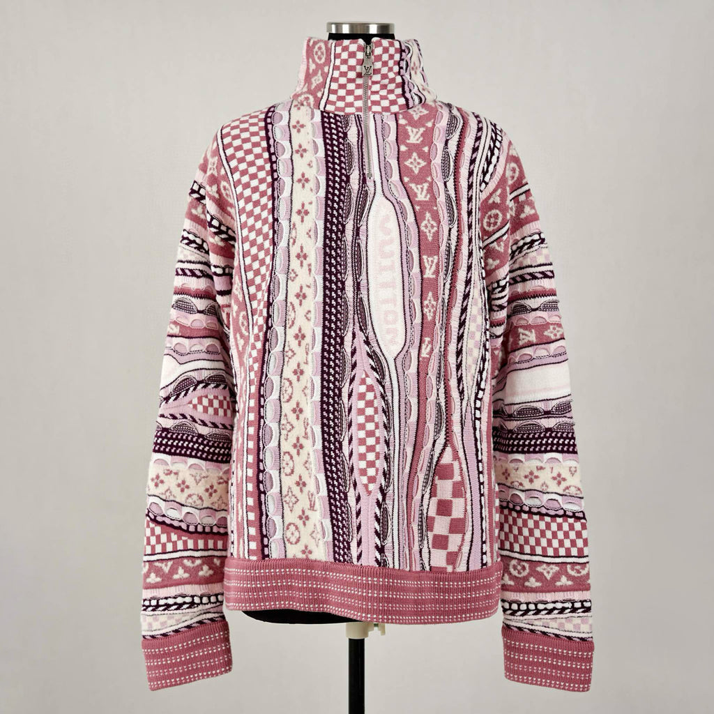 Louis Vuitton Men's And Women's Spring/fall Fashion Casual High Neck Pullover Half Zip Color Block Classic Print Sweatshirt #79281
