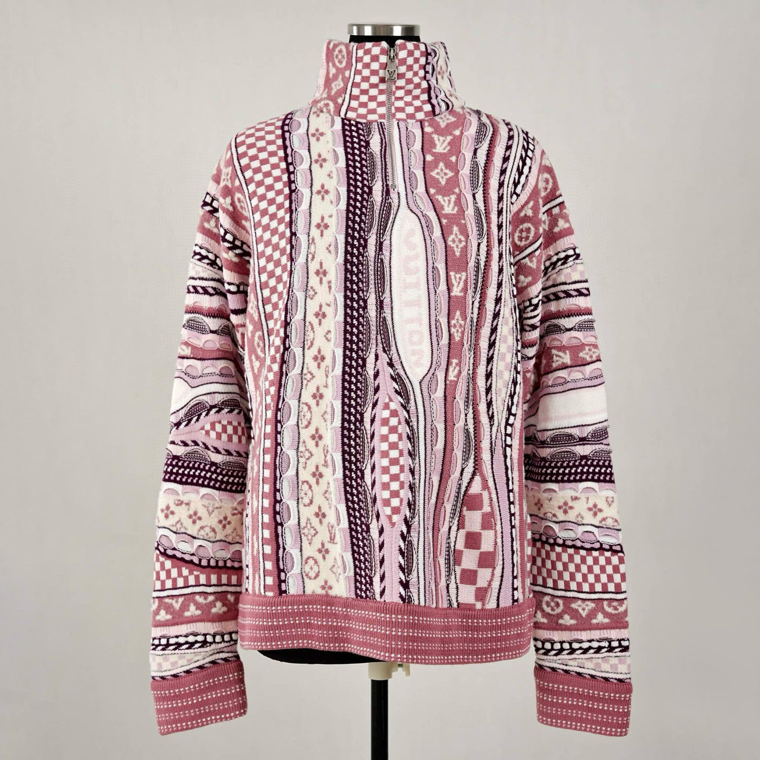 Louis Vuitton Men's And Women's Spring/fall Fashion Casual High Neck Pullover Half Zip Color Block Classic Print Sweatshirt #79281