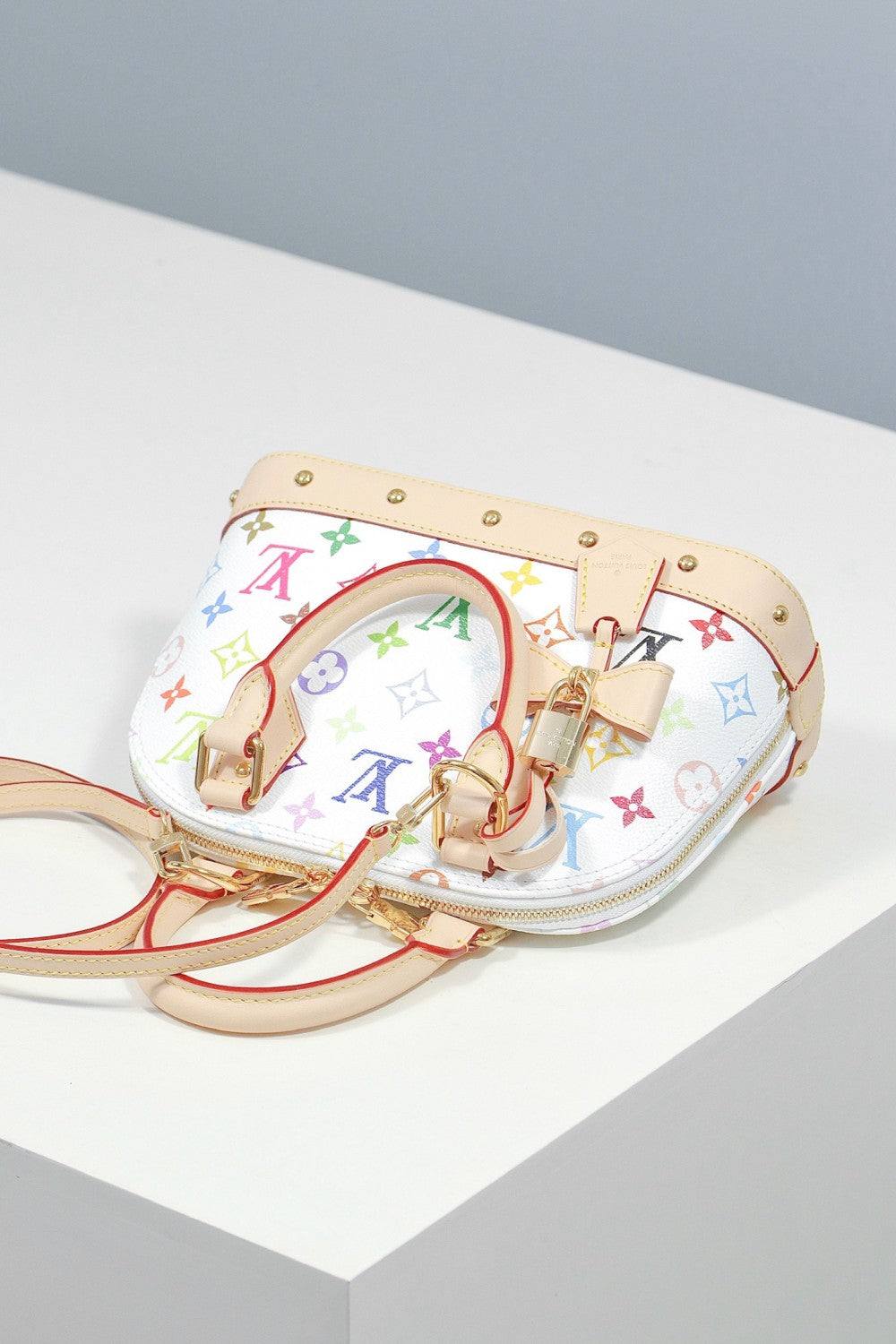 Louis Vuitton LV x TM ALMA BB Women's Letter Printed Zipper Closure Removable Shoulder Strap Calfskin Shoulder Crossbody Handbag Bag Bags #76676