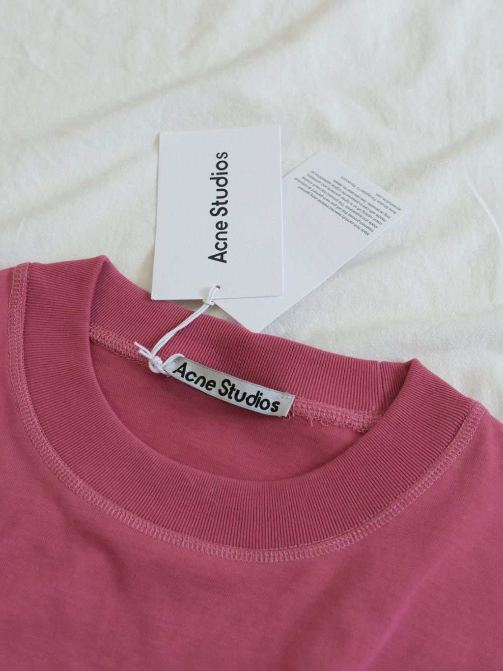 Acne Studios Men's Summer Solid Color Logo Printed Round Neck Cotton Short Sleeve T-Shirt #98862