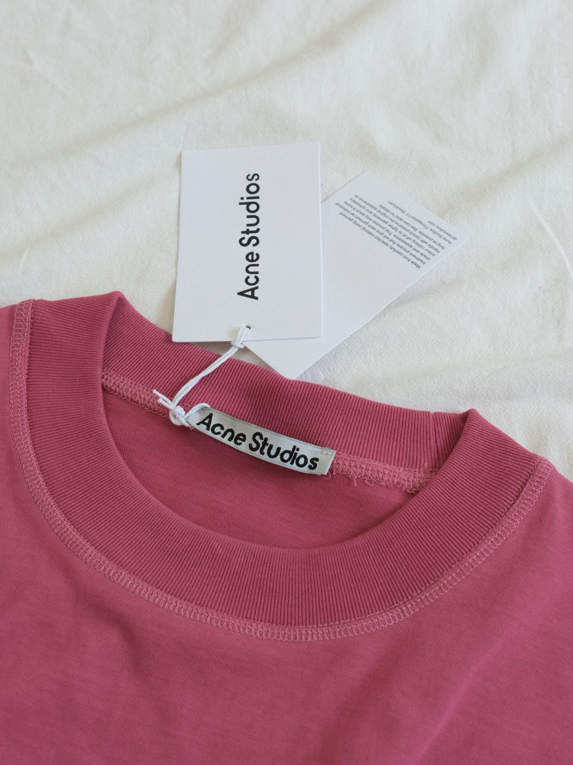 Acne Studios Men's Summer Solid Color Logo Printed Round Neck Cotton Short Sleeve T-Shirt #98862