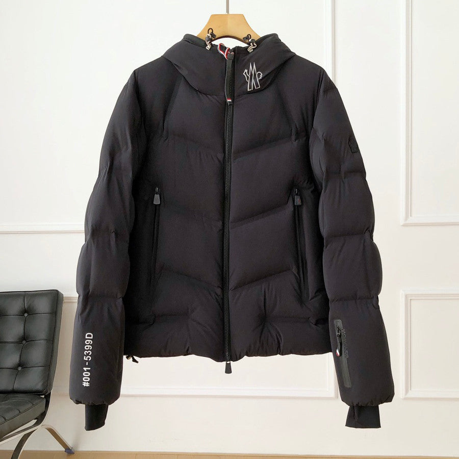 Moncler Men's Autumn and Winter Solid Color Zipper Hooded Long Sleeve Fitted Puffer Down Jacket #73779