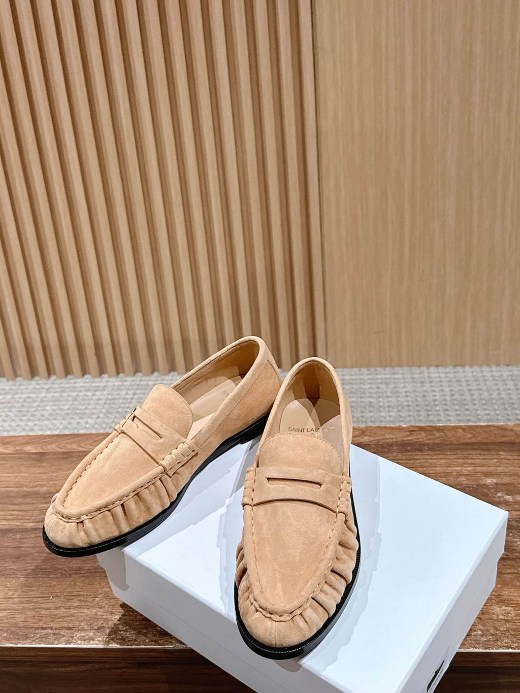 Saint Laurent Yves Men's Pleated Loafers #379880