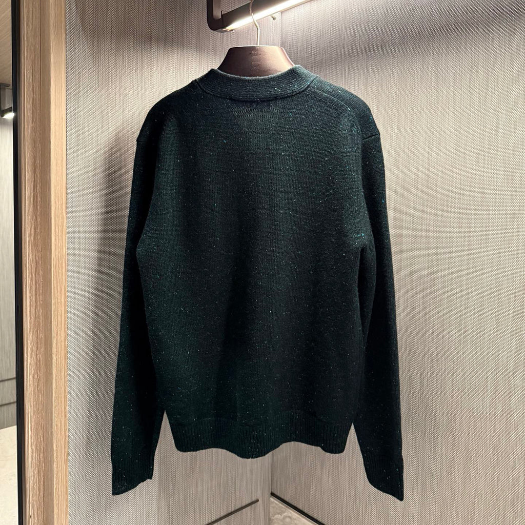 Louis Vuitton Men's Fall/Winter Fashion Casual V-Neck Single Button Loose Fit Relaxed Fit Cashmere Sweater Knit Cardigan #79415