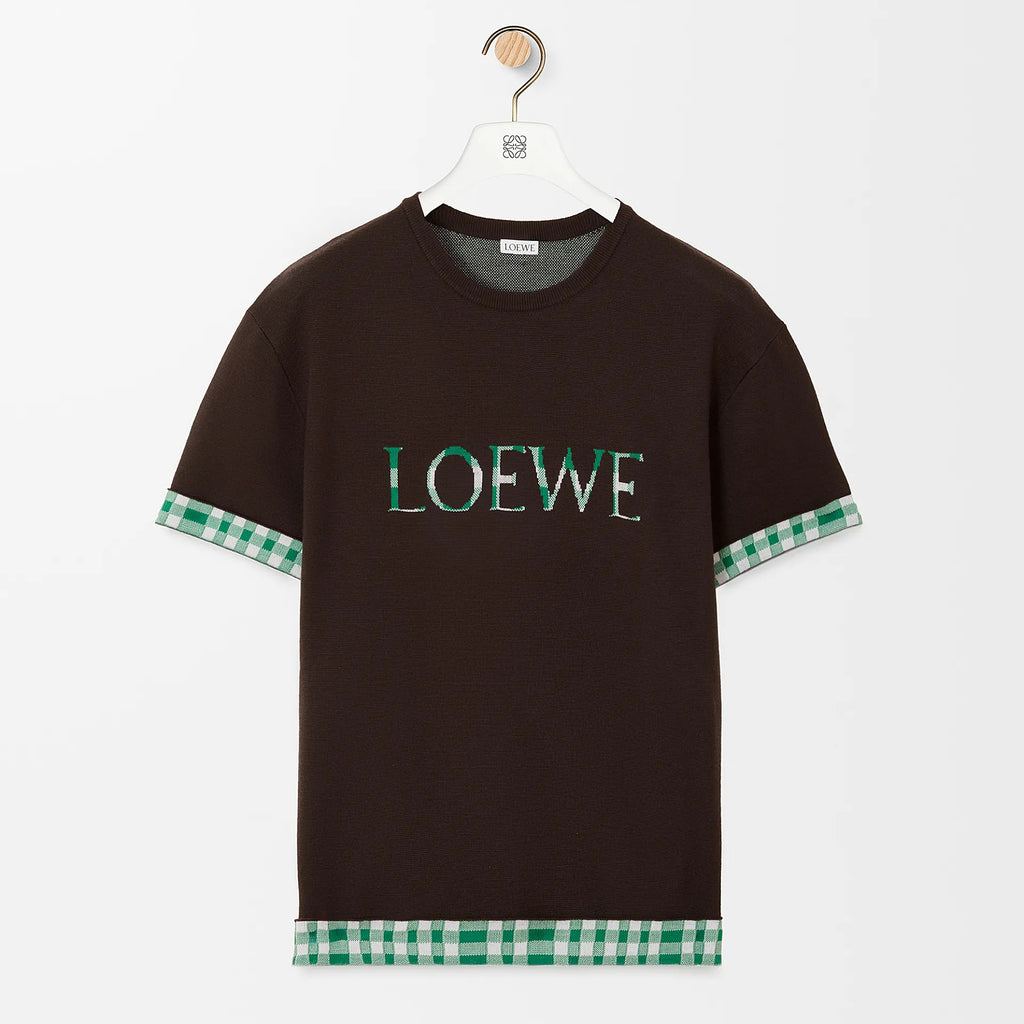 Loewe Men's And Women's Summer Fashion Casual Crew Neck Pullover Short Sleeve Knit T Shirt with Turned Up Sleeves T-shirt #79298